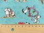 Preview: Patchworkstoff in türkis aus der Serie From the Hearts von Clothworks Detailansicht Katzen und Herz